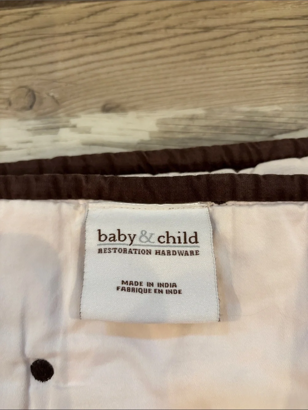 Toddler Restoration Hardware Blush Pink and Chocolate Quilted Throw
